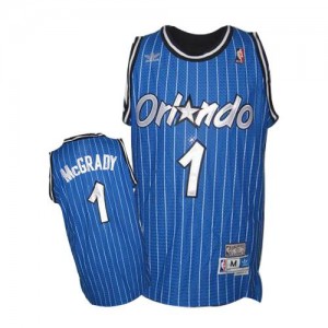 Maillot NBA Bleu royal Tracy Mcgrady #1 Orlando Magic Throwback Swingman Homme Mitchell and Ness