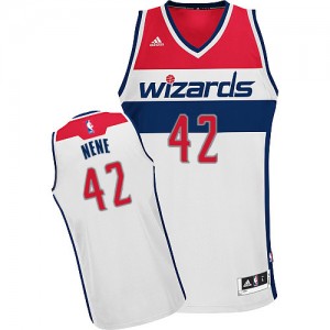 Washington Wizards #42 Adidas Home Blanc Swingman Maillot d'équipe de NBA pas cher en ligne - Nene pour Homme