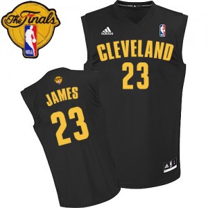 Cleveland Cavaliers #23 Adidas Fashion 2015 The Finals Patch Noir Authentic Maillot d'équipe de NBA Vente - LeBron James pour Homme