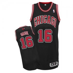 Chicago Bulls #16 Adidas Alternate Noir Authentic Maillot d'équipe de NBA achats en ligne - Pau Gasol pour Homme