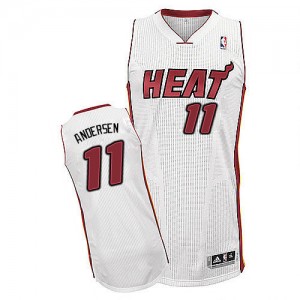 Maillot NBA Authentic Chris Andersen #11 Miami Heat Home Blanc - Homme