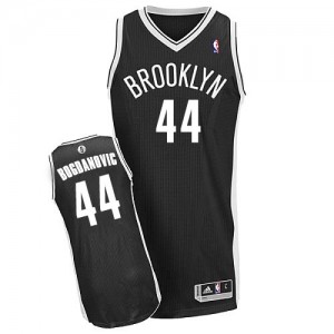Maillot NBA Noir Bojan Bogdanovic #44 Brooklyn Nets Road Authentic Homme Adidas