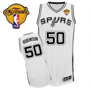 Maillot Authentic San Antonio Spurs NBA Home Finals Patch Blanc - #50 David Robinson - Homme