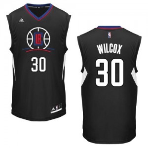 Maillot NBA Noir C.J. Wilcox #30 Los Angeles Clippers Alternate Authentic Homme Adidas