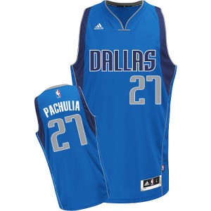 Maillot NBA Bleu royal Zaza Pachulia #27 Dallas Mavericks Road Swingman Homme Adidas