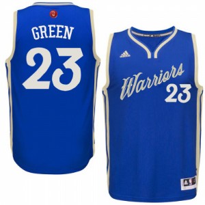 Maillot Adidas Bleu royal 2015-16 Christmas Day Authentic Golden State Warriors - Draymond Green #23 - Homme