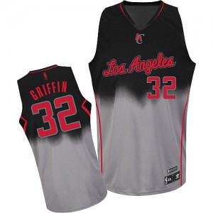 Maillot NBA Gris noir Blake Griffin #32 Los Angeles Clippers Fadeaway Fashion Authentic Homme Adidas
