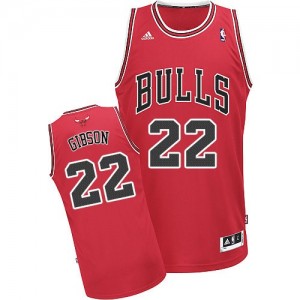 Maillot NBA Rouge Taj Gibson #22 Chicago Bulls Road Swingman Homme Adidas