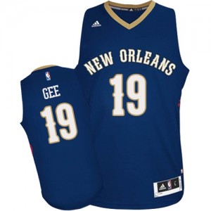 Maillot NBA New Orleans Pelicans #19 Alonzo Gee Bleu marin Adidas Authentic Road - Homme
