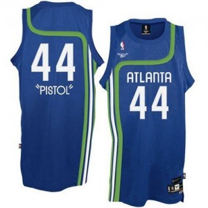 Maillot NBA Atlanta Hawks #44 Pete Maravich Bleu clair Adidas Authentic Pistol - Homme