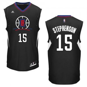 Los Angeles Clippers #15 Adidas Alternate Noir Swingman Maillot d'équipe de NBA Prix d'usine - Lance Stephenson pour Homme