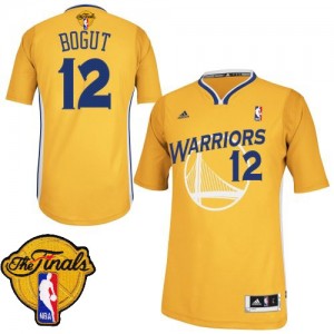 Golden State Warriors Andrew Bogut #12 Alternate 2015 The Finals Patch Swingman Maillot d'équipe de NBA - Or pour Homme