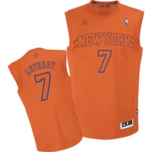 Maillot NBA New York Knicks #7 Carmelo Anthony Orange Adidas Swingman Big Color Fashion - Homme