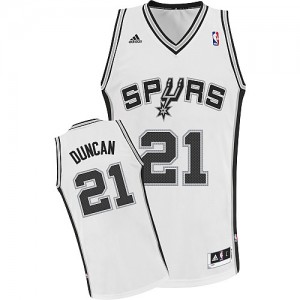 San Antonio Spurs #21 Adidas Home Blanc Swingman Maillot d'équipe de NBA prix d'usine en ligne - Tim Duncan pour Homme
