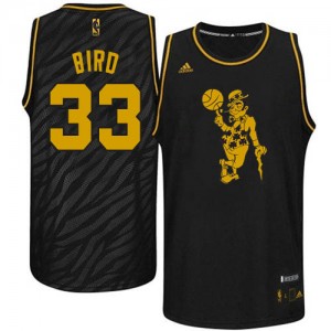 Maillot Authentic Boston Celtics NBA Precious Metals Fashion Noir - #33 Larry Bird - Homme