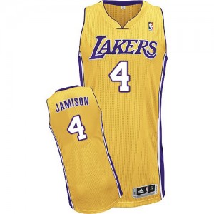 Maillot Authentic Los Angeles Lakers NBA Home Or - #4 Byron Scott - Homme