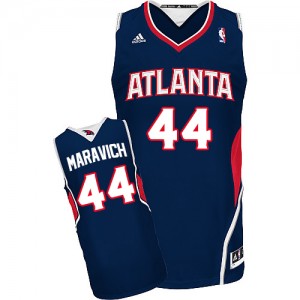 Maillot NBA Bleu marin Pete Maravich #44 Atlanta Hawks Road Swingman Homme Adidas