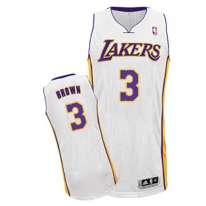 Maillot NBA Authentic Anthony Brown #3 Los Angeles Lakers Alternate Blanc - Homme
