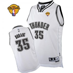 Oklahoma City Thunder Kevin Durant #35 Finals Patch Authentic Maillot d'équipe de NBA - Blanc pour Homme