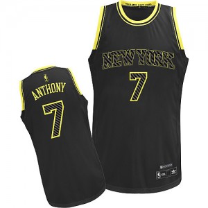 Maillot NBA New York Knicks #7 Carmelo Anthony Noir Adidas Authentic Electricity Fashion - Homme
