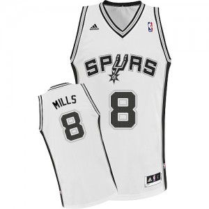 Maillot NBA San Antonio Spurs #8 Patty Mills Blanc Adidas Swingman Home - Homme