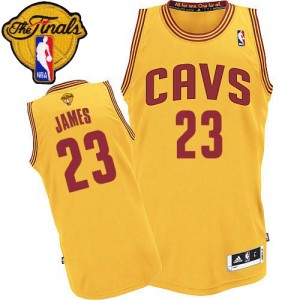 Maillot Adidas Or Alternate 2015 The Finals Patch Authentic Cleveland Cavaliers - LeBron James #23 - Homme