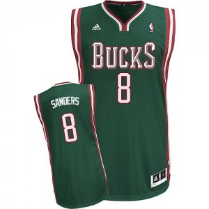 Milwaukee Bucks #8 Adidas Road Vert Swingman Maillot d'équipe de NBA Promotions - Larry Sanders pour Homme