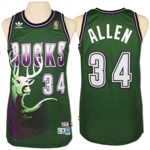 Maillot Authentic Milwaukee Bucks NBA New Throwback Vert - #34 Giannis Antetokounmpo - Homme
