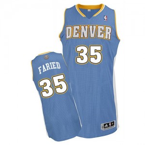 Maillot NBA Bleu clair Kenneth Faried #35 Denver Nuggets Road Authentic Homme Adidas
