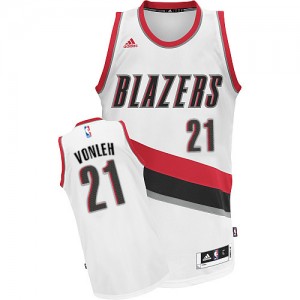 Portland Trail Blazers #21 Adidas Home Blanc Swingman Maillot d'équipe de NBA boutique en ligne - Noah Vonleh pour Homme