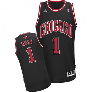 Chicago Bulls Derrick Rose #1 Alternate Swingman Maillot d'équipe de NBA - Noir pour Enfants