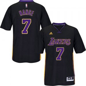 Maillot NBA Los Angeles Lakers #7 Larry Nance Noir Adidas Authentic Short Sleeve - Homme