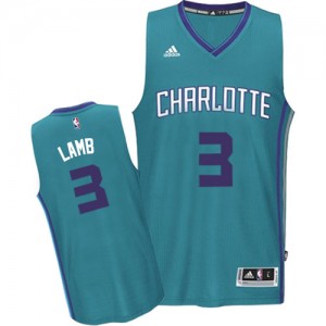 Maillot NBA Bleu clair Jeremy Lamb #3 Charlotte Hornets Road Authentic Homme Adidas