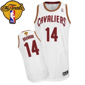 Maillot Authentic Cleveland Cavaliers NBA Home 2015 The Finals Patch Blanc - #14 Terrell Brandon - Homme