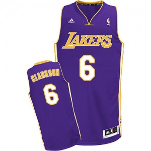 Los Angeles Lakers #6 Adidas Road Violet Swingman Maillot d'équipe de NBA sortie magasin - Jordan Clarkson pour Homme