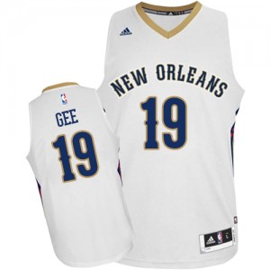 New Orleans Pelicans Alonzo Gee #19 Home Swingman Maillot d'équipe de NBA - Blanc pour Homme