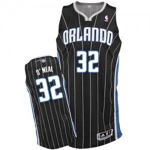 Maillot NBA Orlando Magic #32 Shaquille O'Neal Noir Adidas Authentic Alternate - Homme