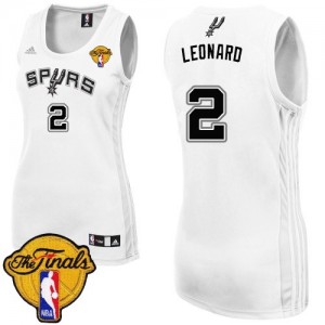 Maillot Authentic San Antonio Spurs NBA Home Finals Patch Blanc - #2 Kawhi Leonard - Femme