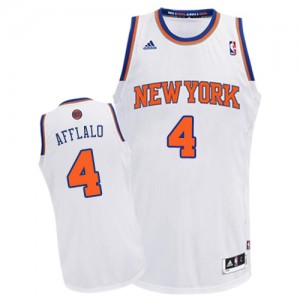 Maillot NBA Blanc Arron Afflalo #4 New York Knicks Home Swingman Homme Adidas