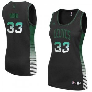 Boston Celtics Larry Bird #33 Vibe Swingman Maillot d'équipe de NBA - Noir pour Femme