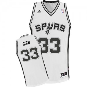 San Antonio Spurs #33 Adidas Home Blanc Swingman Maillot d'équipe de NBA Expédition rapide - Boris Diaw pour Homme