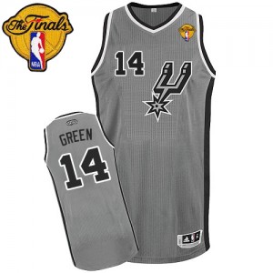 San Antonio Spurs #14 Adidas Alternate Finals Patch Gris argenté Authentic Maillot d'équipe de NBA 100% authentique - Danny Green pour Homme