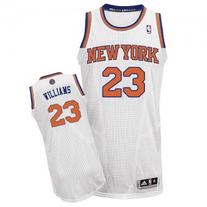 Maillot NBA New York Knicks #23 Derrick Williams Blanc Adidas Authentic Home - Homme