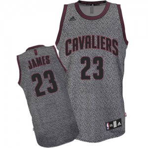 Maillot Authentic Cleveland Cavaliers NBA Static Fashion Gris - #23 LeBron James - Homme