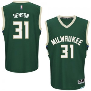 Maillot Adidas Vert Road Authentic Milwaukee Bucks - John Henson #31 - Homme