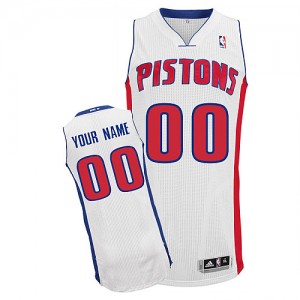 Detroit Pistons Authentic Personnalisé Home Maillot d'équipe de NBA - Blanc pour Enfants