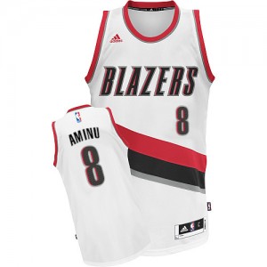 Maillot NBA Blanc Al-Farouq Aminu #8 Portland Trail Blazers Home Swingman Homme Adidas