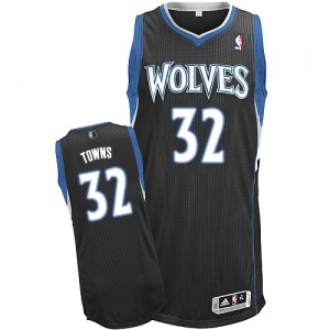 Maillot NBA Authentic Karl-Anthony Towns #32 Minnesota Timberwolves Alternate Noir - Homme