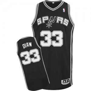 Maillot NBA Noir Boris Diaw #33 San Antonio Spurs Road Authentic Homme Adidas