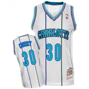 Maillot Mitchell and Ness Blanc Throwback Swingman Charlotte Hornets - Dell Curry #30 - Homme